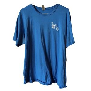 Gildan Men's Vintage Single Stitch Tee XL Blue Biker D.A.R.E Car Show Route 66